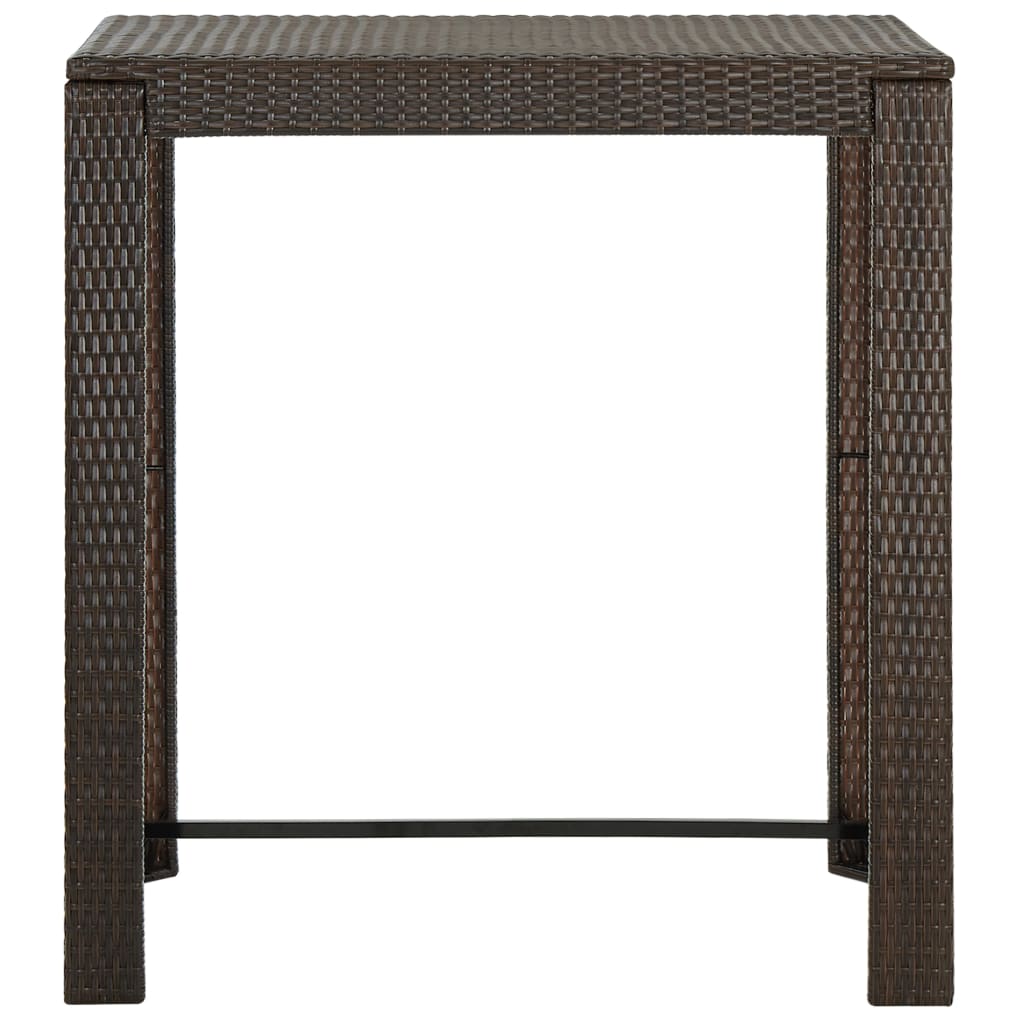 barna polyrattan kerti bárasztal 100 x 60,5 x 110,5 cm