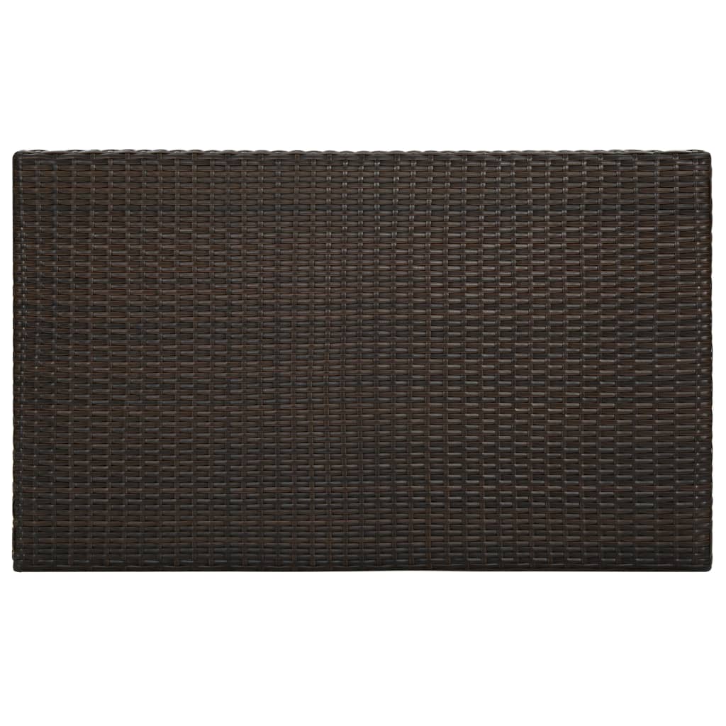 barna polyrattan kerti bárasztal 100 x 60,5 x 110,5 cm