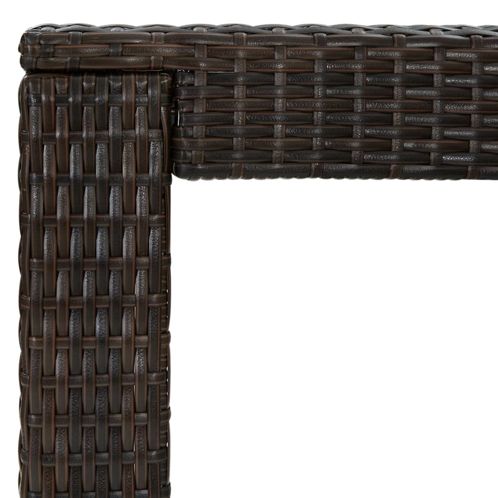 barna polyrattan kerti bárasztal 100 x 60,5 x 110,5 cm