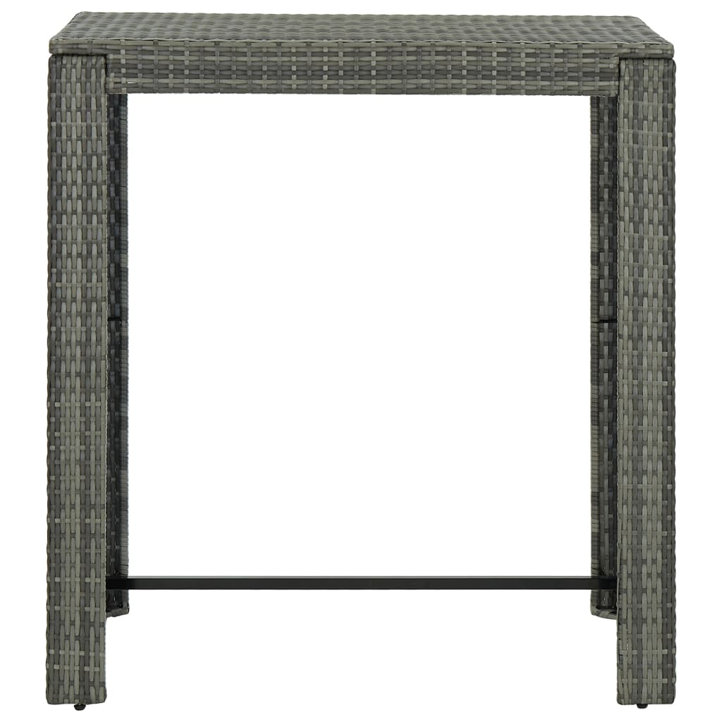 szürke polyrattan kerti bárasztal 100 x 60,5 x 110,5 cm