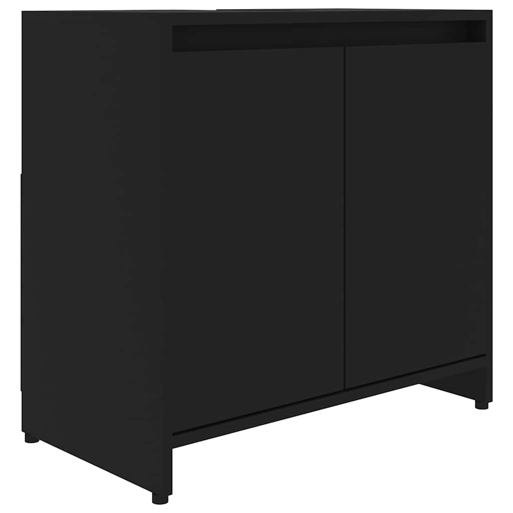 fekete szerelt fa fürdőszobaszekrény 60 x 33 x 61 cm