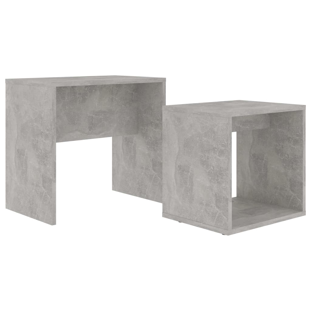 betonszürke szerelt fa dohányzóasztal szett 48 x 30 x 45 cm