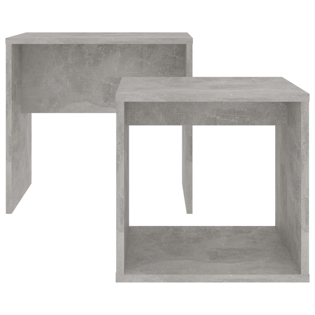 betonszürke szerelt fa dohányzóasztal szett 48 x 30 x 45 cm