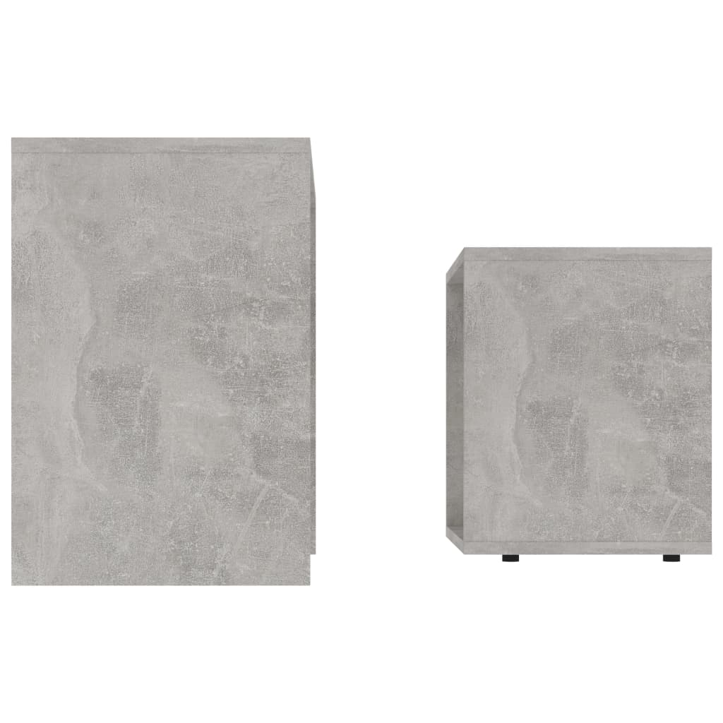 betonszürke szerelt fa dohányzóasztal szett 48 x 30 x 45 cm