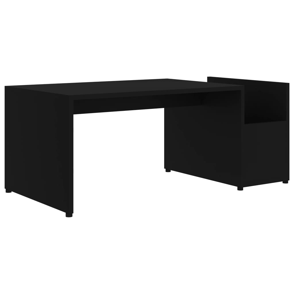 fekete szerelt fa dohányzóasztal 90 x 45 x 35 cm