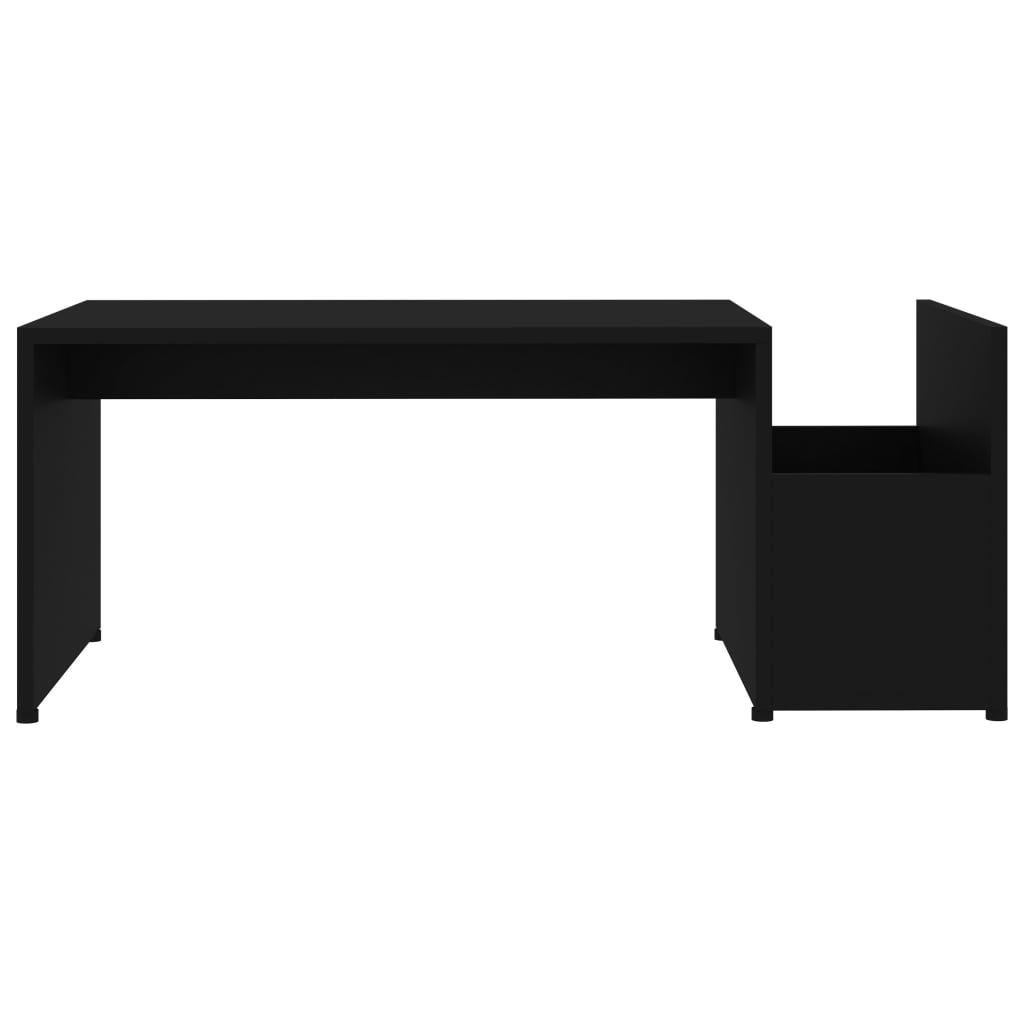 fekete szerelt fa dohányzóasztal 90 x 45 x 35 cm