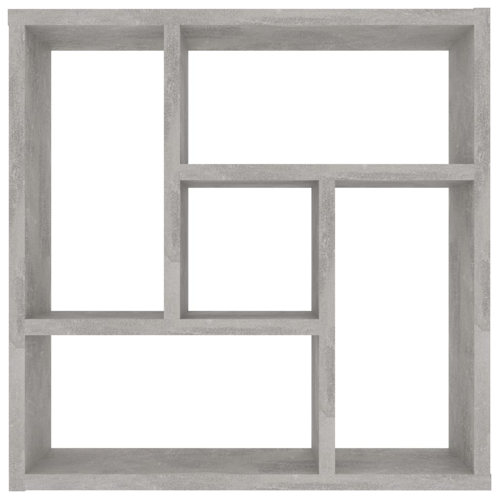 betonszürke szerelt fa fali polc 45,1 x 16 x 45,1 cm