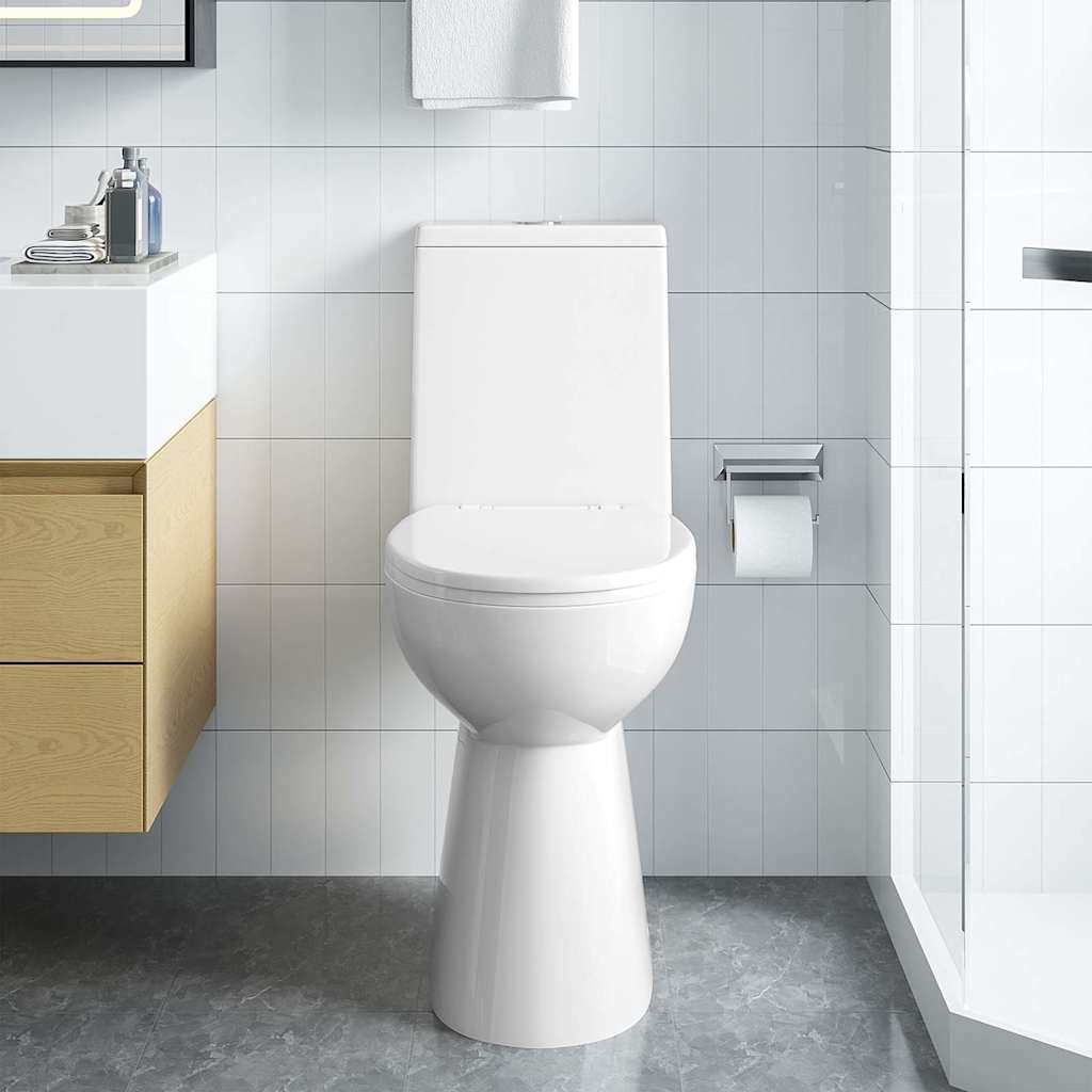 fehér kerámia perem nélküli WC 7 cm extra magasság Soft Close