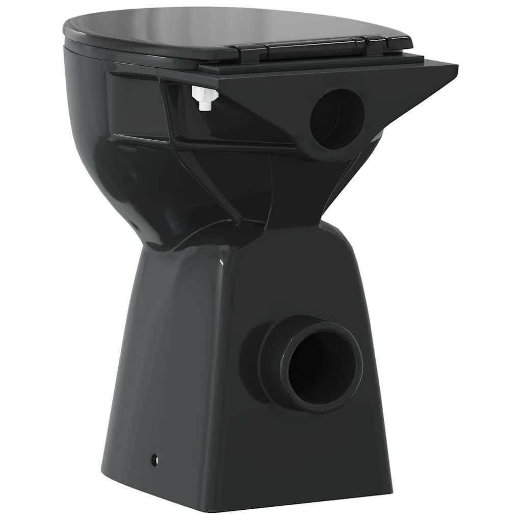 fekete kerámia perem nélküli WC 7 cm extra magasság Soft Close