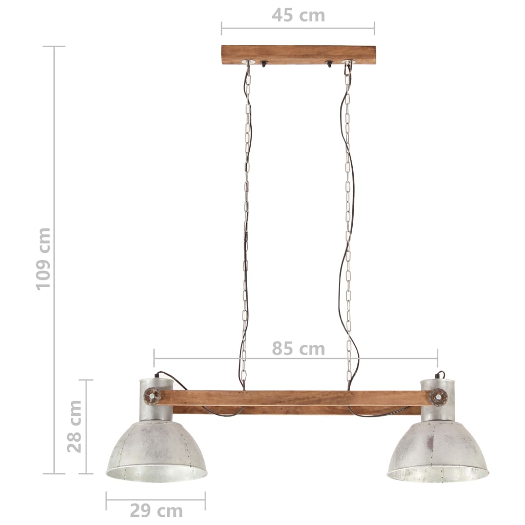 ezüstszínű ipari függőlámpa 25 W 109 cm E27