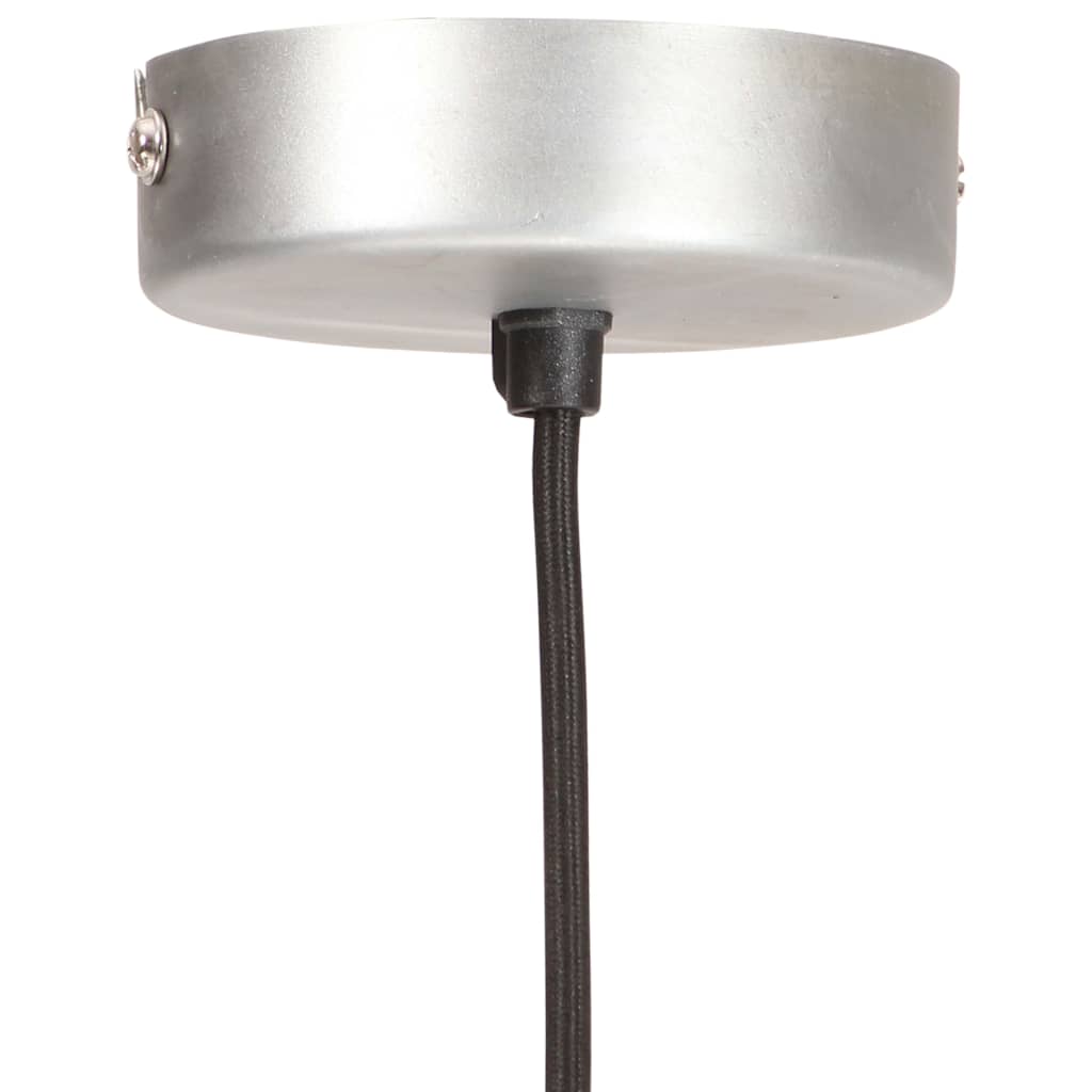 ezüstszínű kerek ipari függőlámpa 25 W 19 cm E27