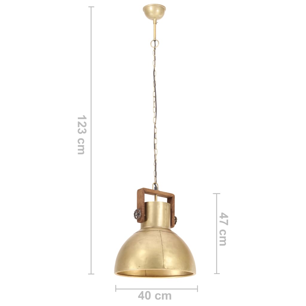 kerek sárgaréz ipari függőlámpa 25 W 40 cm E27