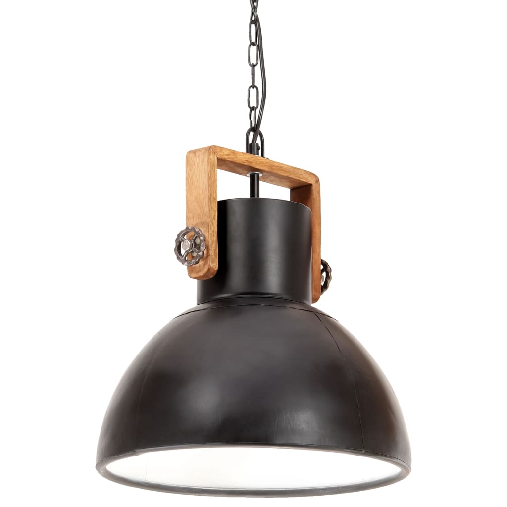 kerek fekete ipari függőlámpa 25 W 40 cm E27