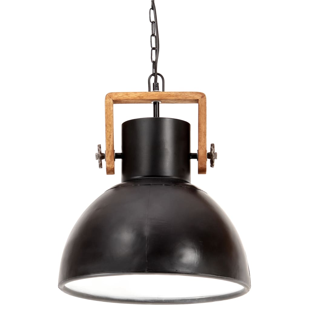 kerek fekete ipari függőlámpa 25 W 40 cm E27