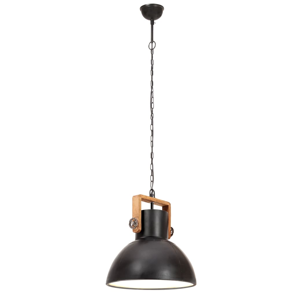 kerek fekete ipari függőlámpa 25 W 40 cm E27