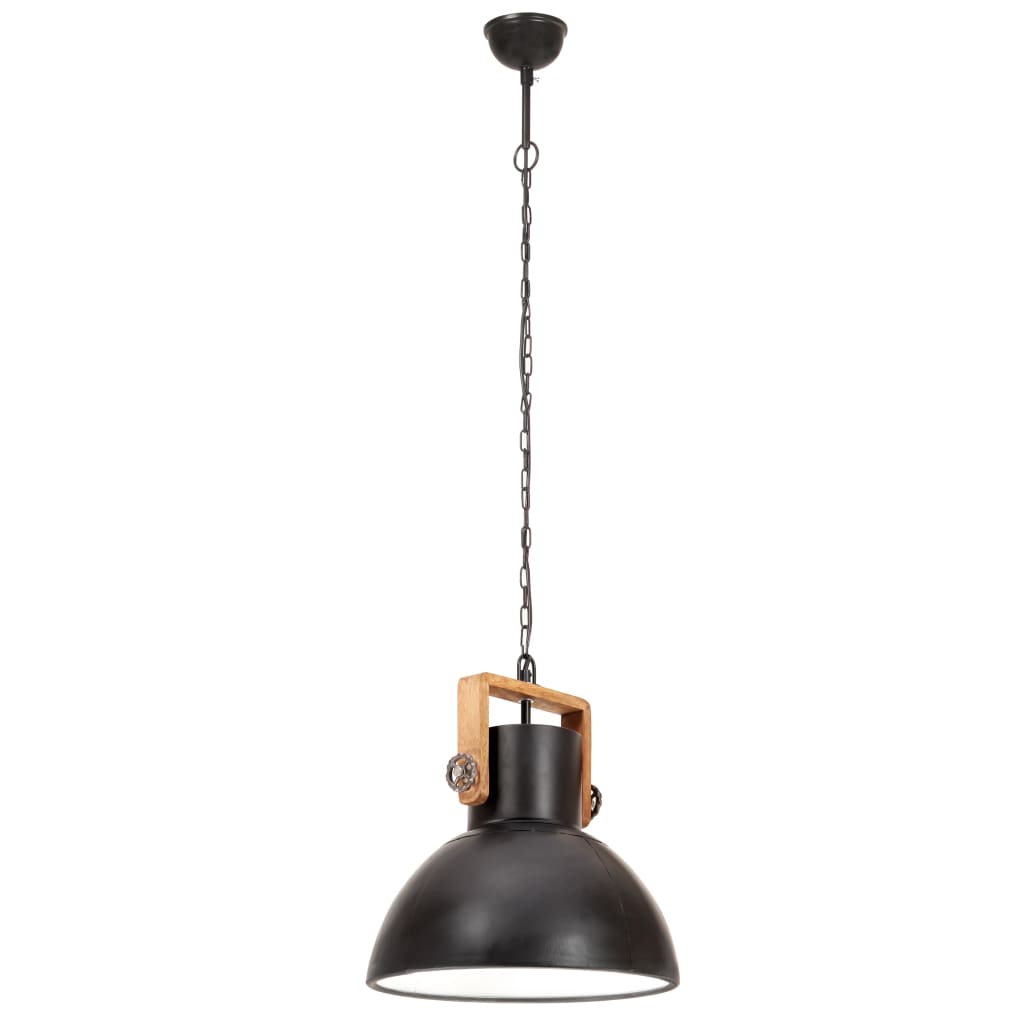 kerek fekete ipari függőlámpa 25 W 40 cm E27