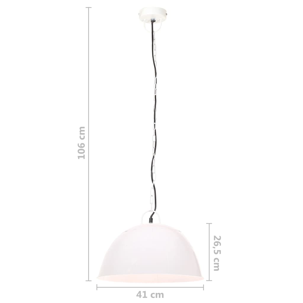 kerek fehér ipari vintage függőlámpa 25 W 41 cm E27