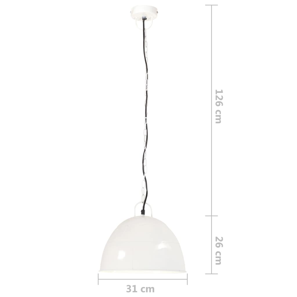 kerek fehér ipari vintage függőlámpa 25 W 31 cm E27