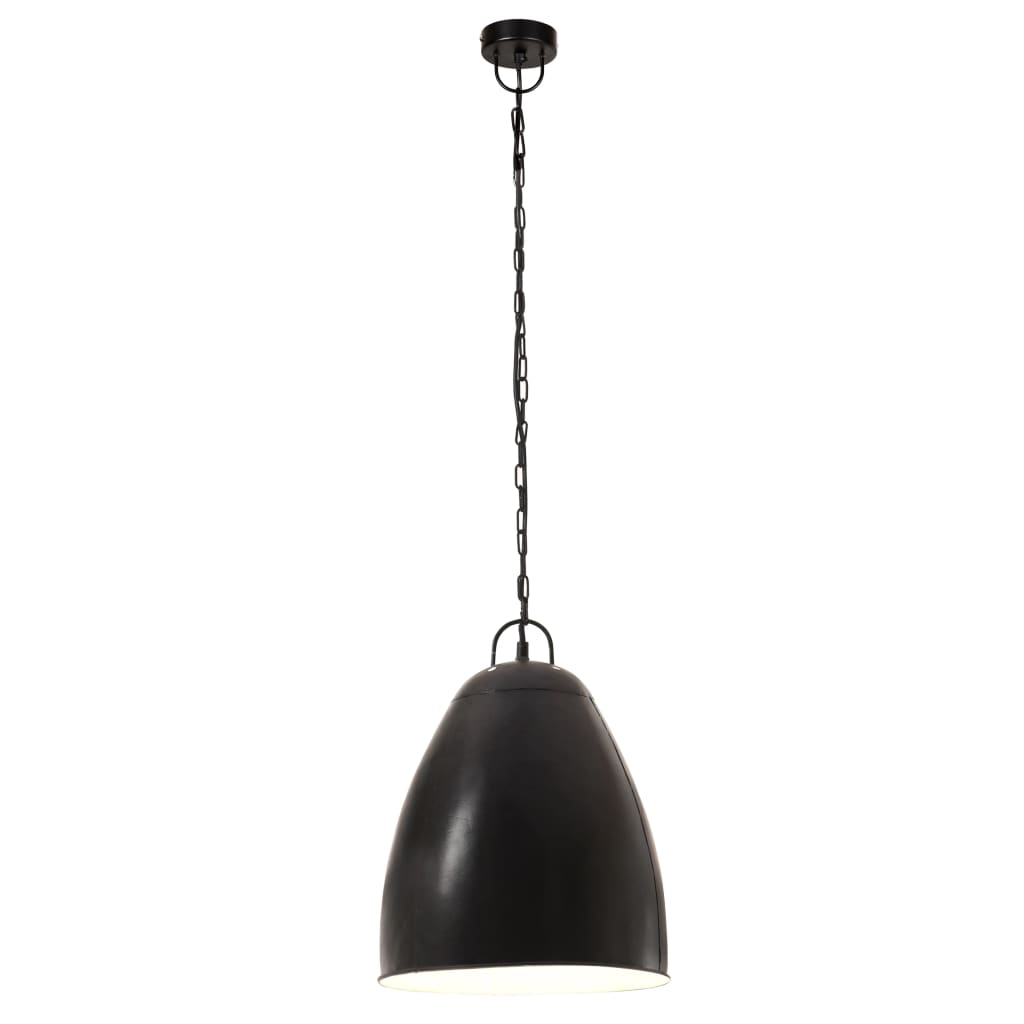 kerek fekete ipari függőlámpa 25 W 32 cm E27