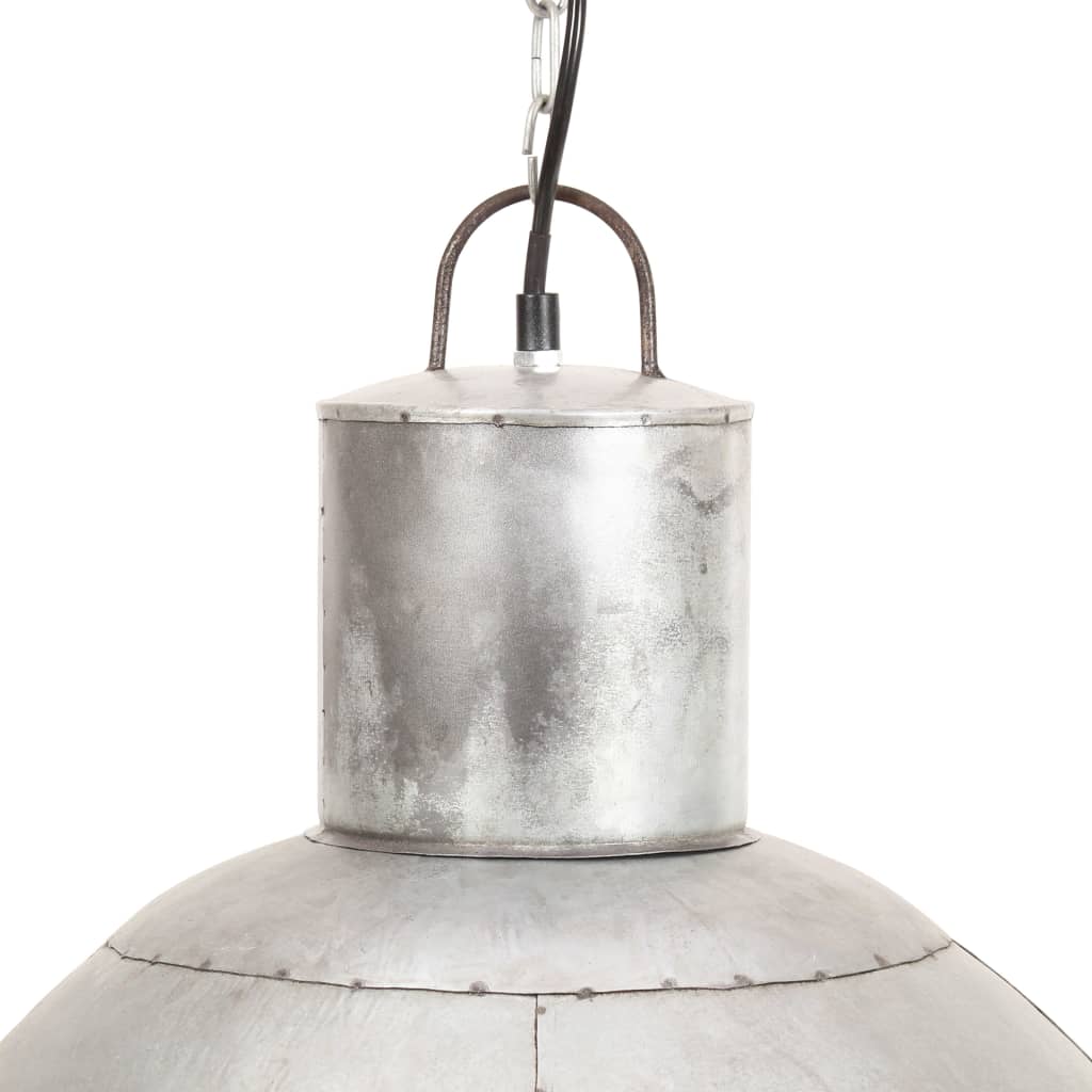 kerek ezüstszínű függőlámpa 25 W 48 cm E27
