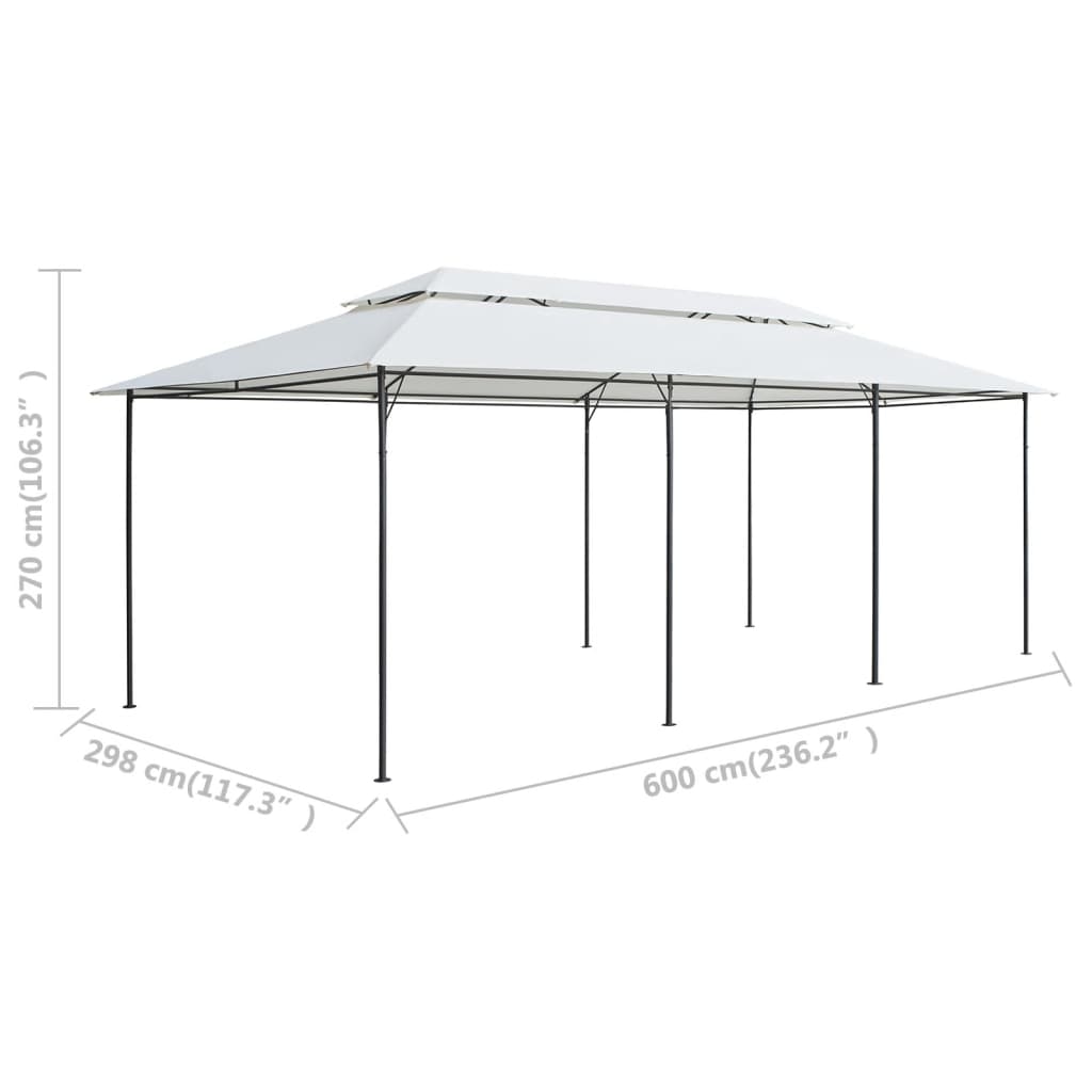 fehér pavilon 600 x 298 x 270 cm 180 g/m²