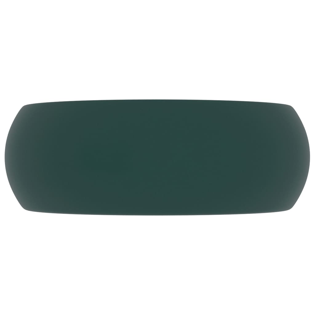 kerek matt sötétzöld kerámia luxus mosdókagyló 40 x 15 cm