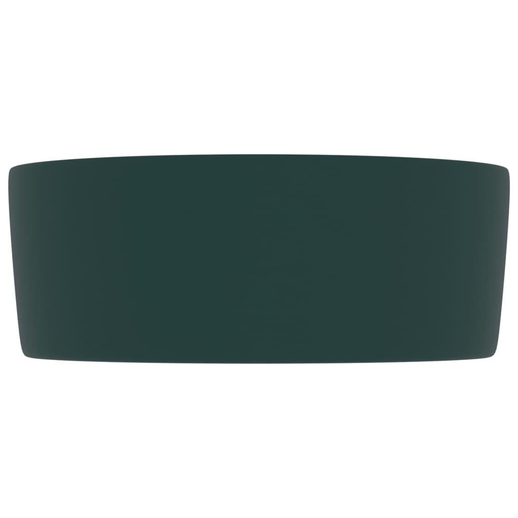 kerek matt sötétzöld kerámia luxus mosdókagyló 40 x 15 cm
