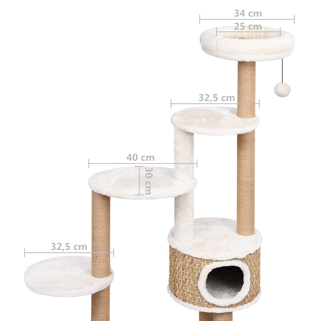 tengerifű macskabútor luxuspárnával és kaparófával 148 cm