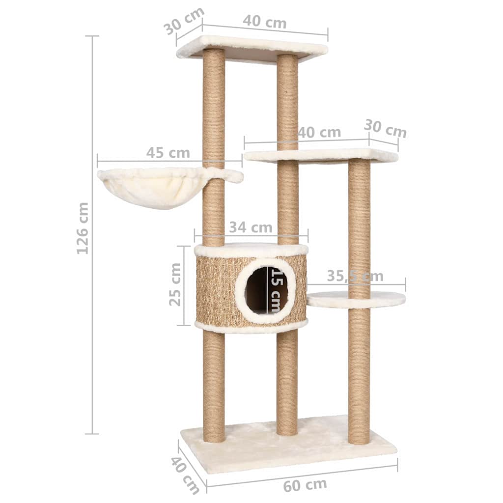 tengerifű macskabútor kaparófával 126 cm