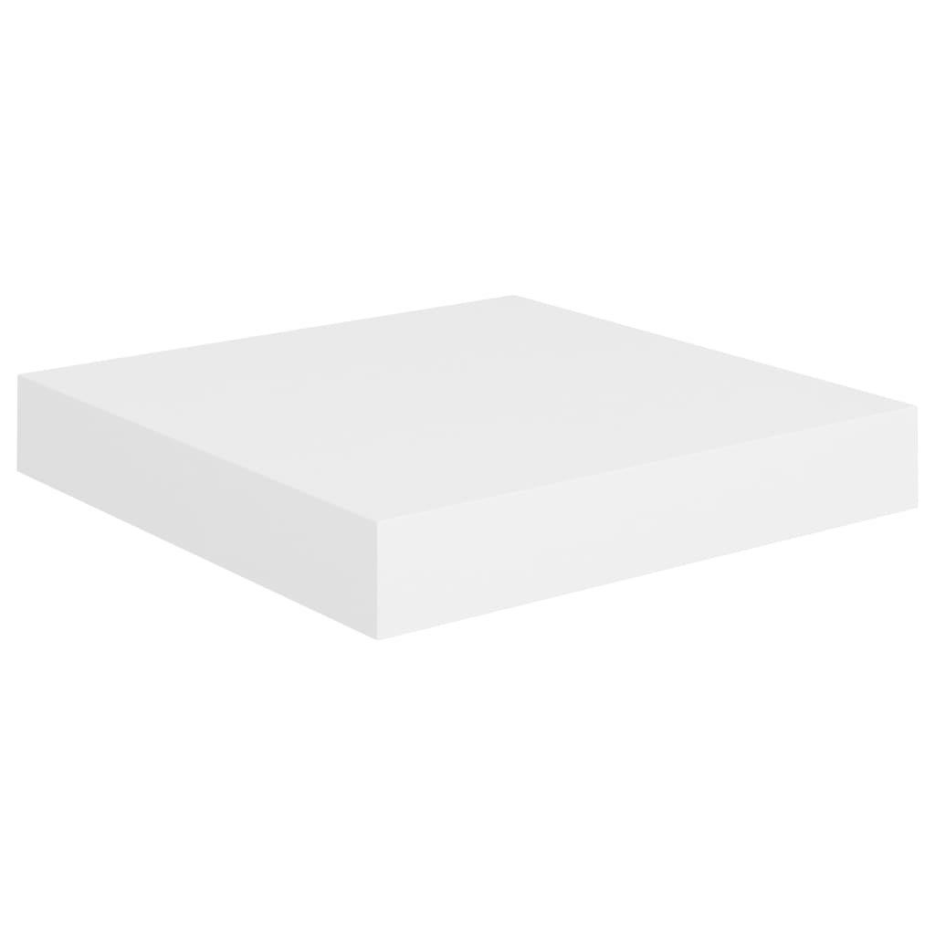 4 db fehér MDF lebegő fali polc 23 x 23,5 x 3,8 cm