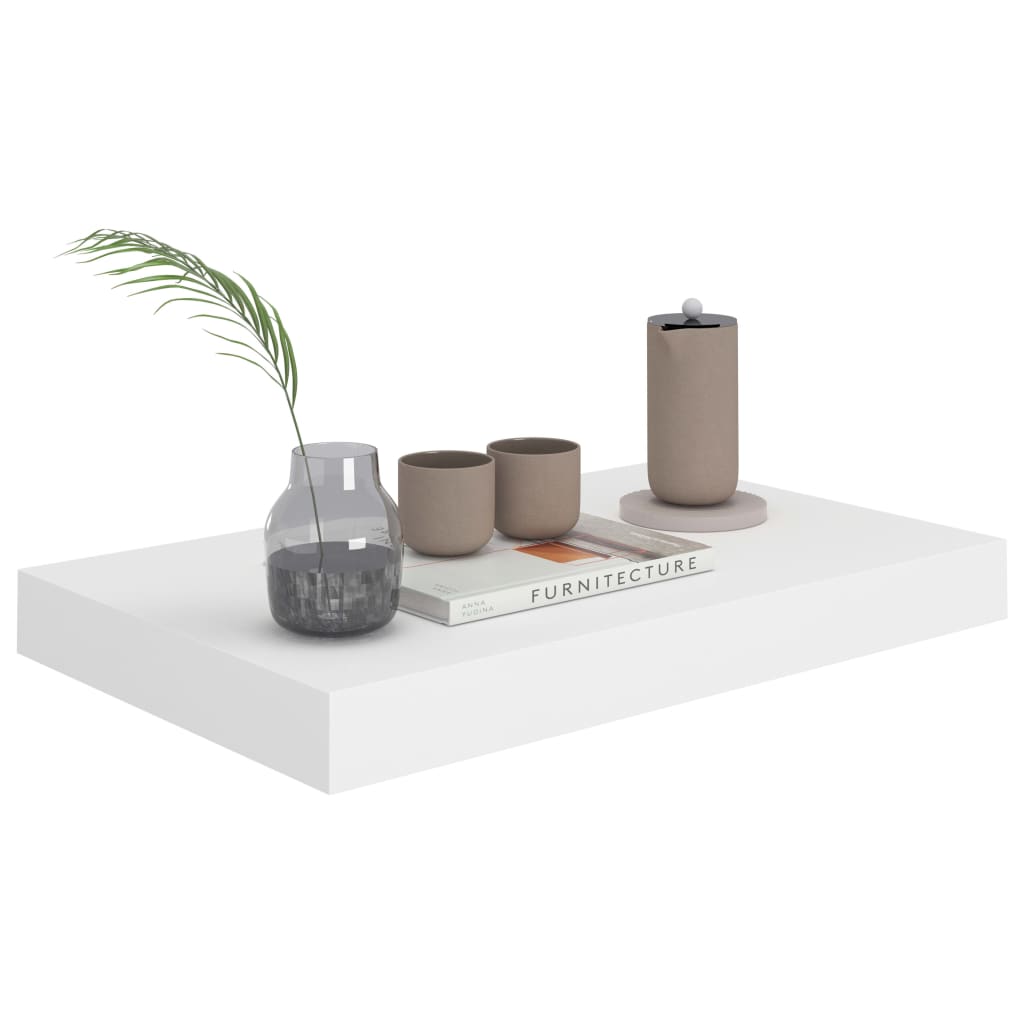 fehér MDF lebegő fali polc 40 x 23 x 3,8 cm