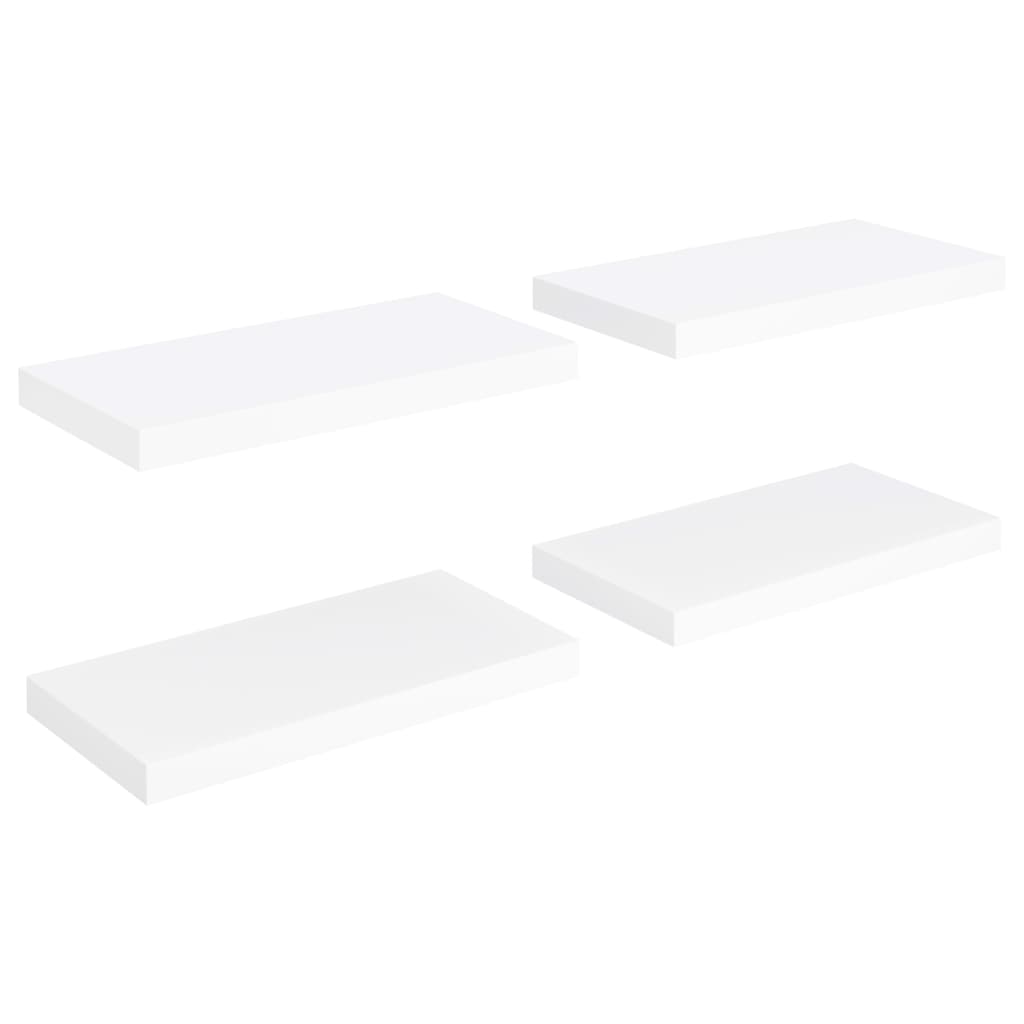 4 db fehér MDF fali polc 50 x 23 x 3,8 cm