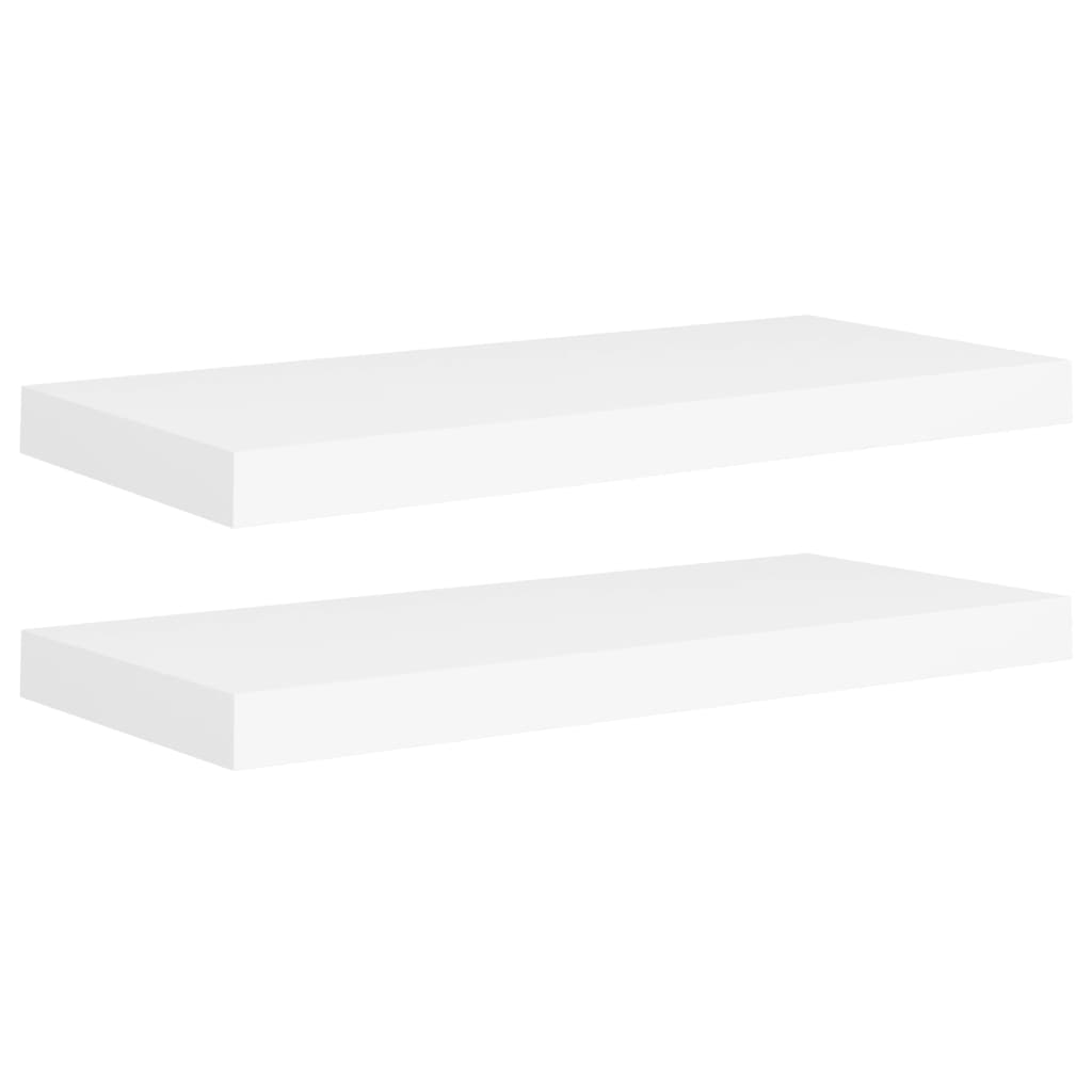 2 db fehér MDF fali polc 60 x 23,5 x 3,8 cm