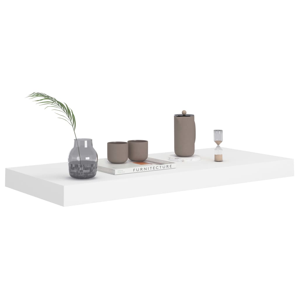 2 db fehér MDF fali polc 60 x 23,5 x 3,8 cm