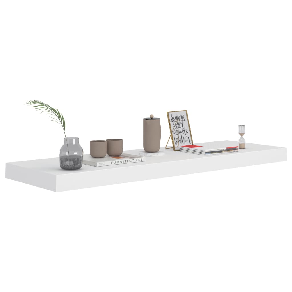 fehér MDF lebegő fali polc 80 x 23,5 x 3,8 cm