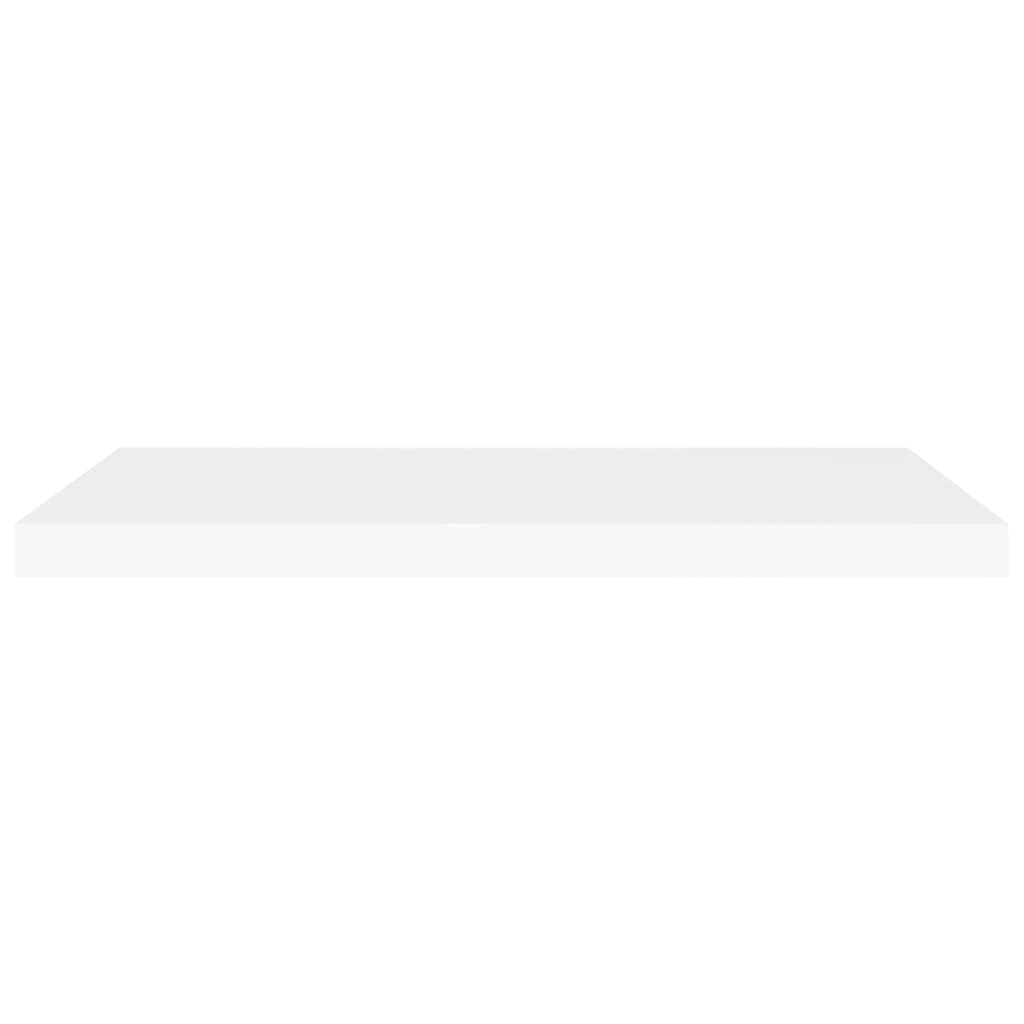 2 db fehér MDF lebegő fali polc 80 x 23,5 x 3,8 cm