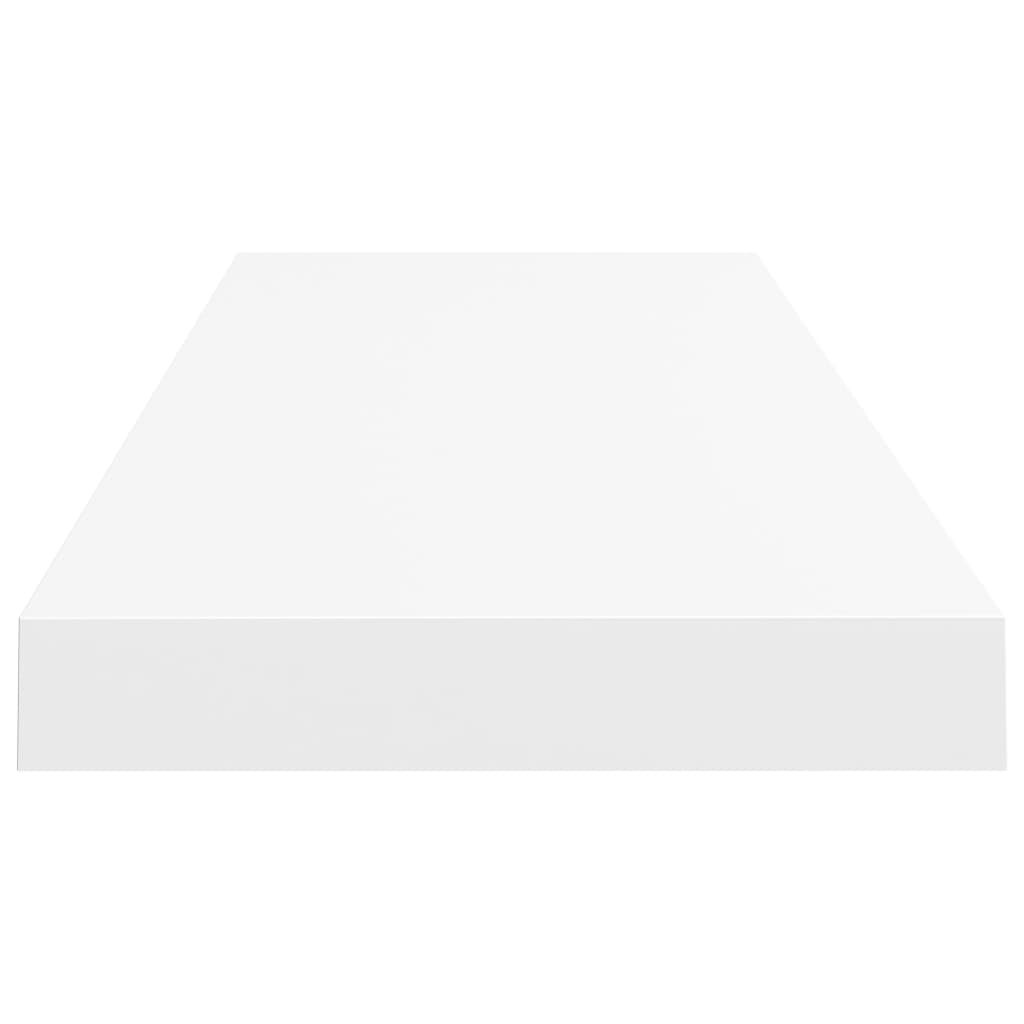 2 db fehér MDF lebegő fali polc 80 x 23,5 x 3,8 cm