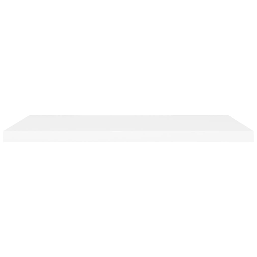 2 db fehér MDF lebegő fali polc 90 x 23,5 x 3,8 cm