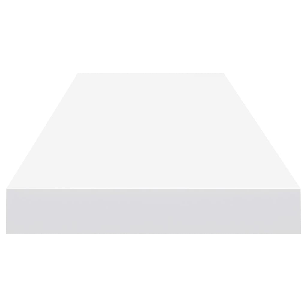 2 db fehér MDF lebegő fali polc 90 x 23,5 x 3,8 cm