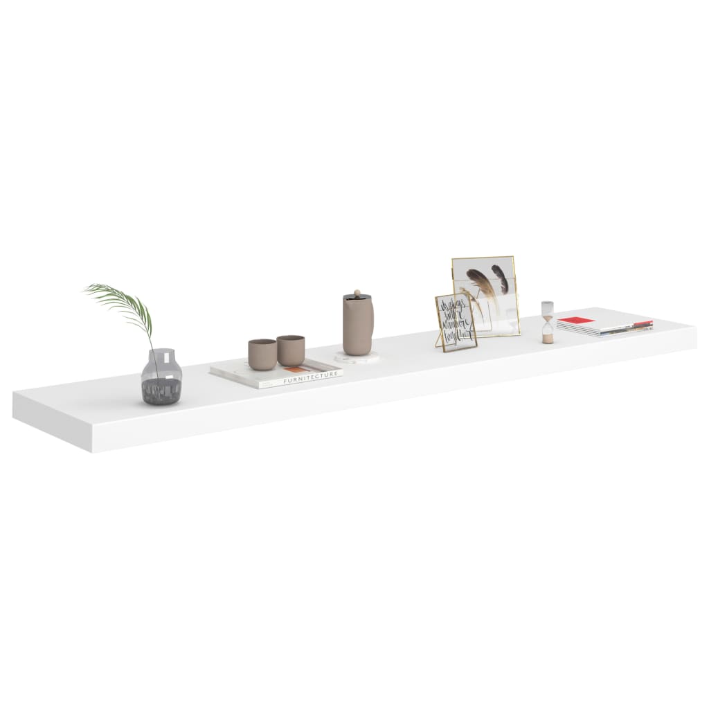 fehér MDF lebegő fali polc 120 x 23,5 x 3,8 cm