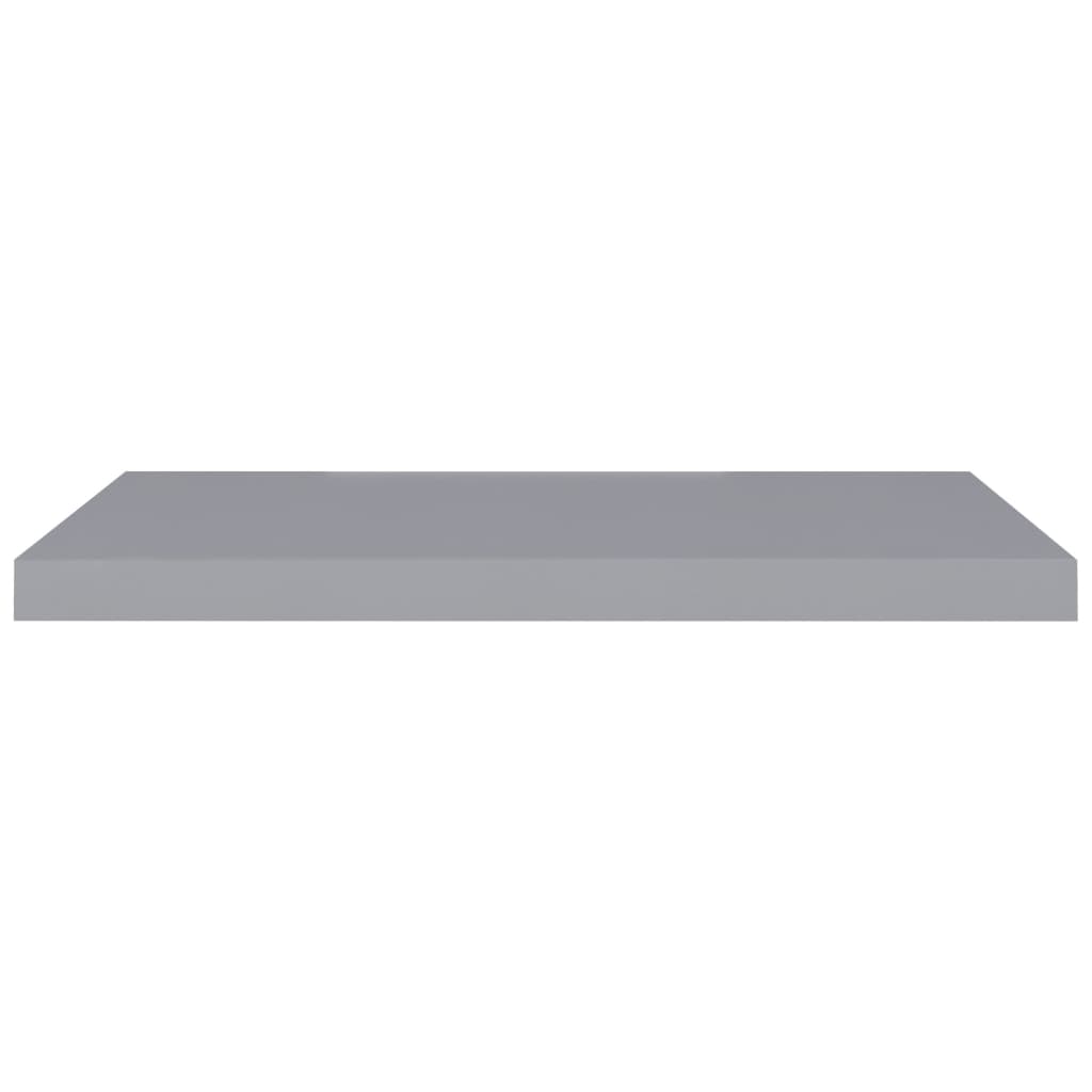2 db szürke MDF lebegő fali polc 80 x 23,5 x 3,8 cm