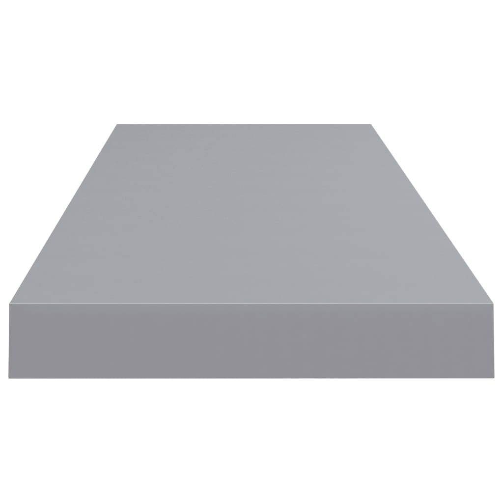 2 db szürke MDF lebegő fali polc 80 x 23,5 x 3,8 cm