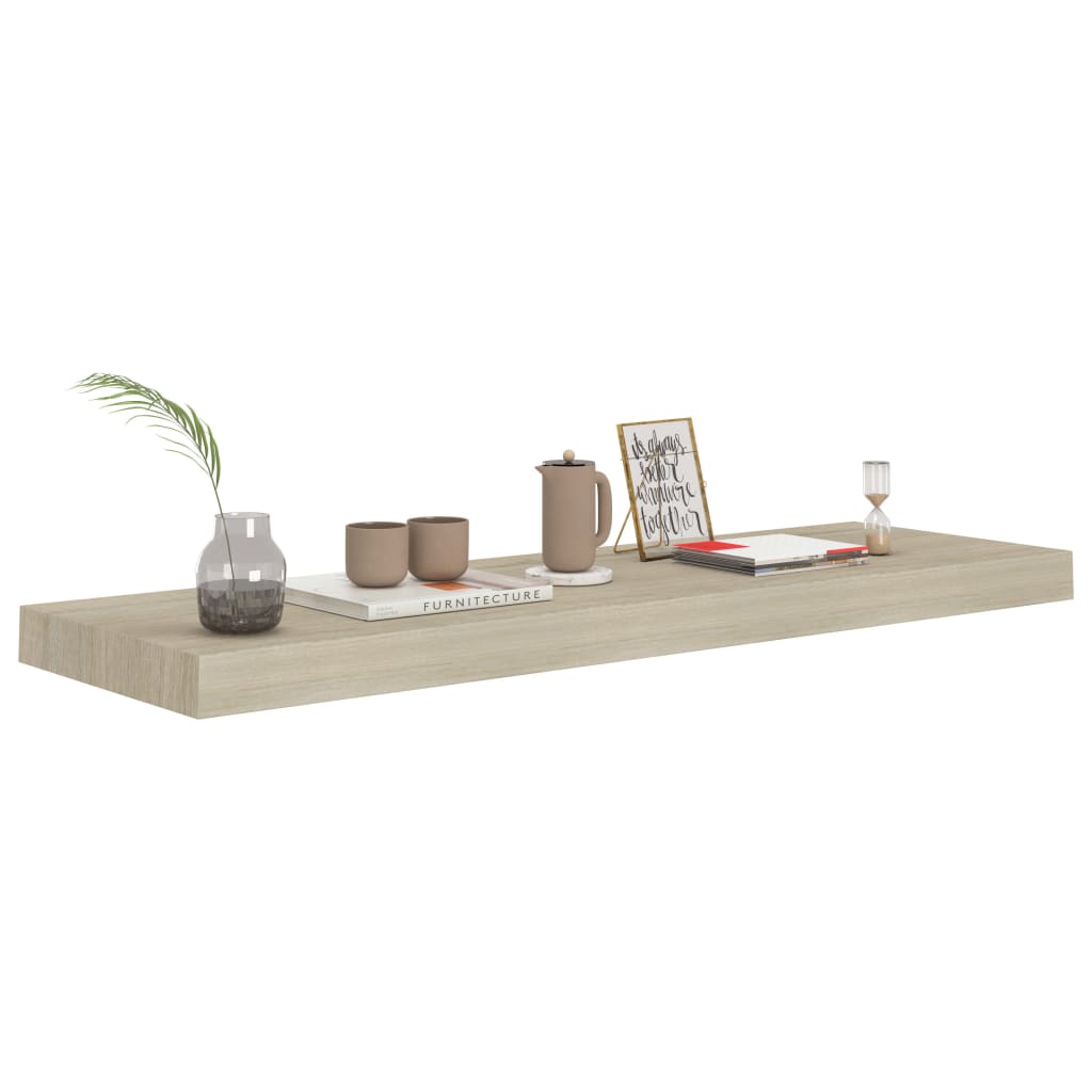 tölgyszínű MDF lebegő fali polc 80 x 23,5 x 3,8 cm