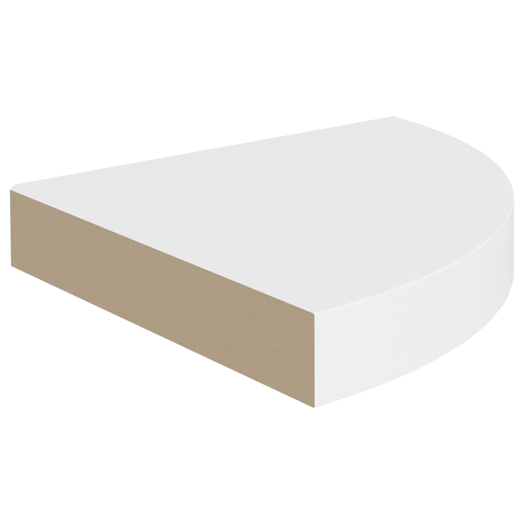 2 db fehér MDF lebegő sarokpolc 25 x 25 x 3,8 cm