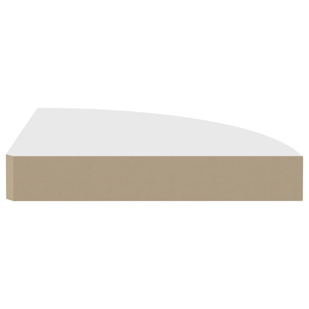 4 db fehér MDF lebegő sarokpolc 25 x 25 x 3,8 cm