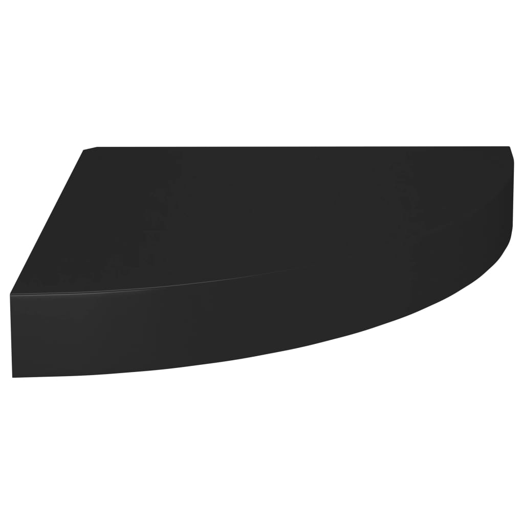 2 db fekete MDF lebegő sarokpolc 25 x 25 x 3,8 cm