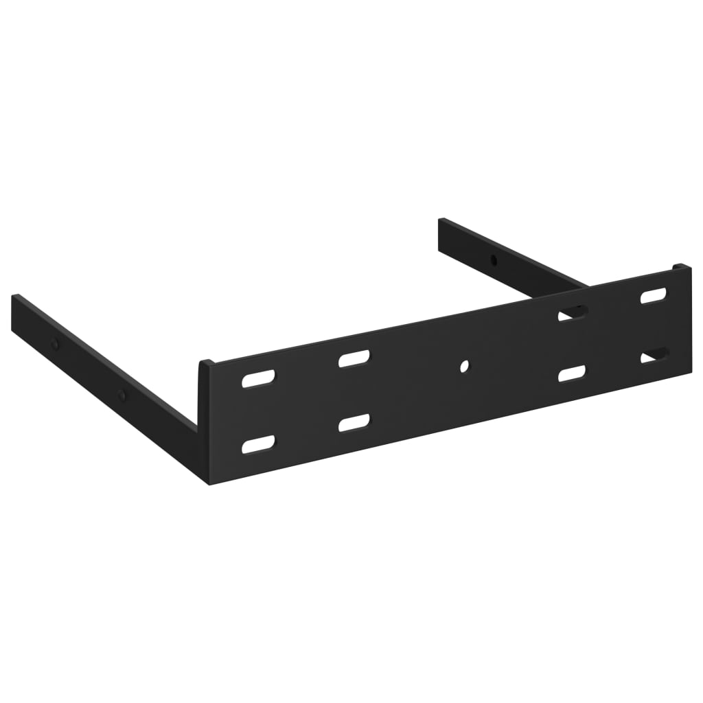 2 db fekete MDF lebegő sarokpolc 25 x 25 x 3,8 cm