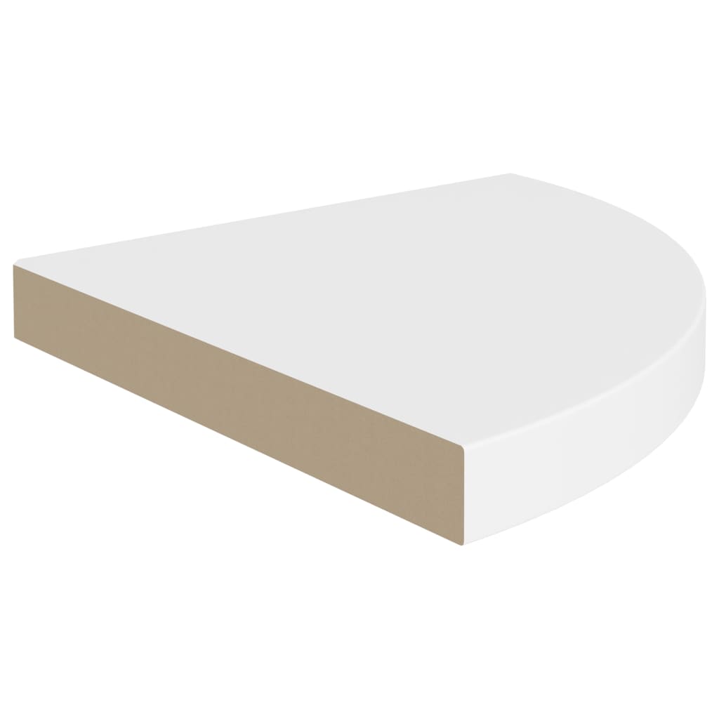 2 db fehér MDF lebegő sarokpolc 35 x 35 x 3,8 cm