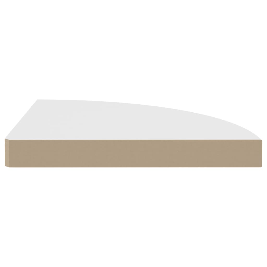 2 db fehér MDF lebegő sarokpolc 35 x 35 x 3,8 cm