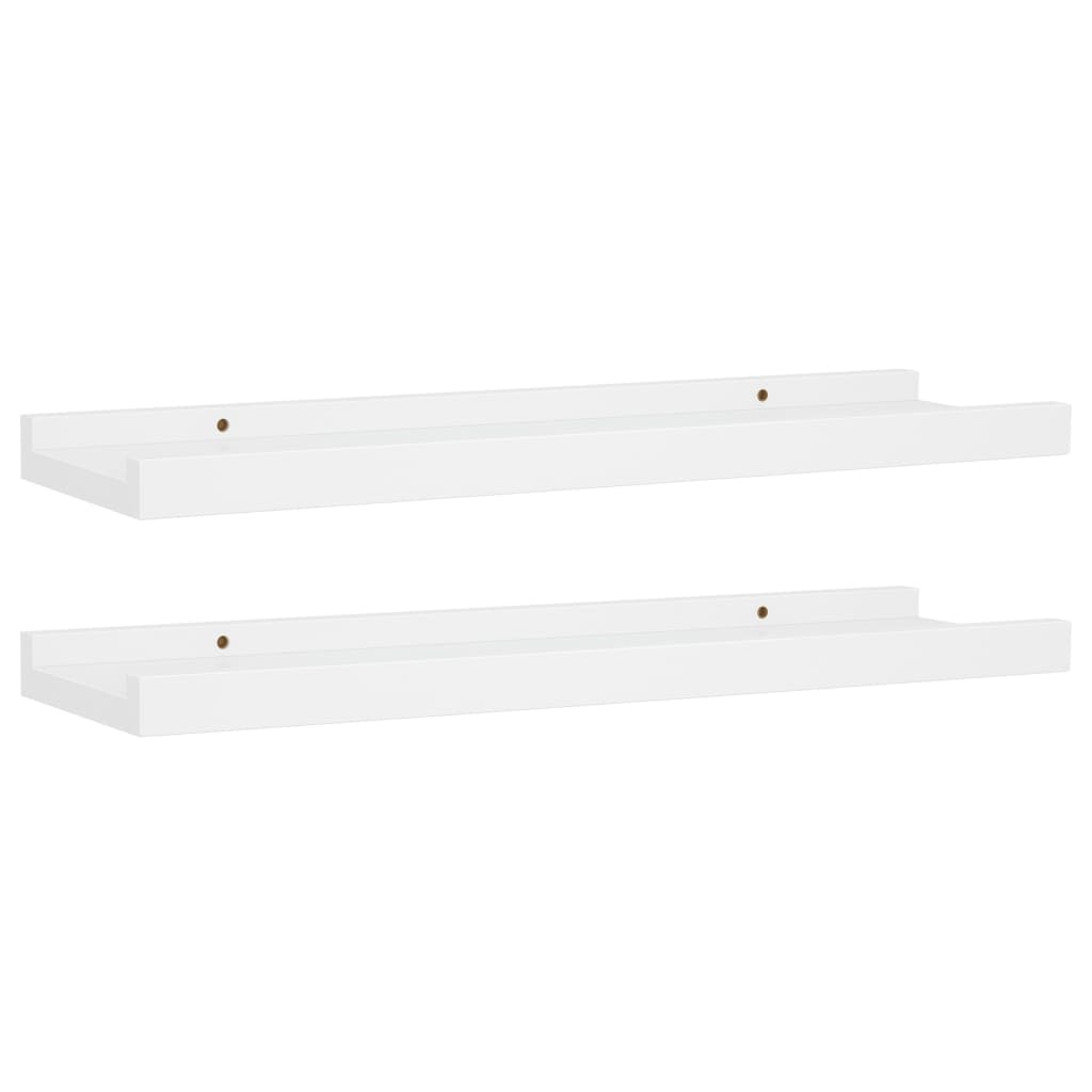 2 db fehér MDF szegélypolc képkeretekhez 40 x 9 x 3 cm